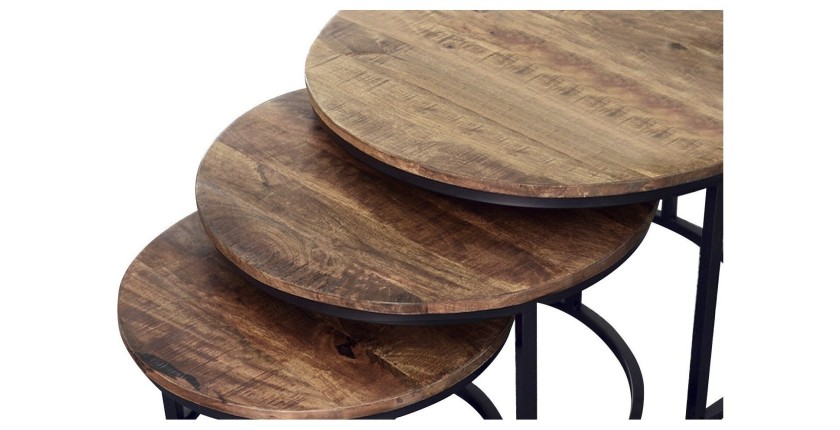 Table basse collection ARNOLD marron-bois.