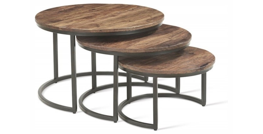 Table basse collection ARNOLD marron-bois.