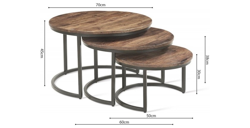 Table basse collection ARNOLD marron-bois.