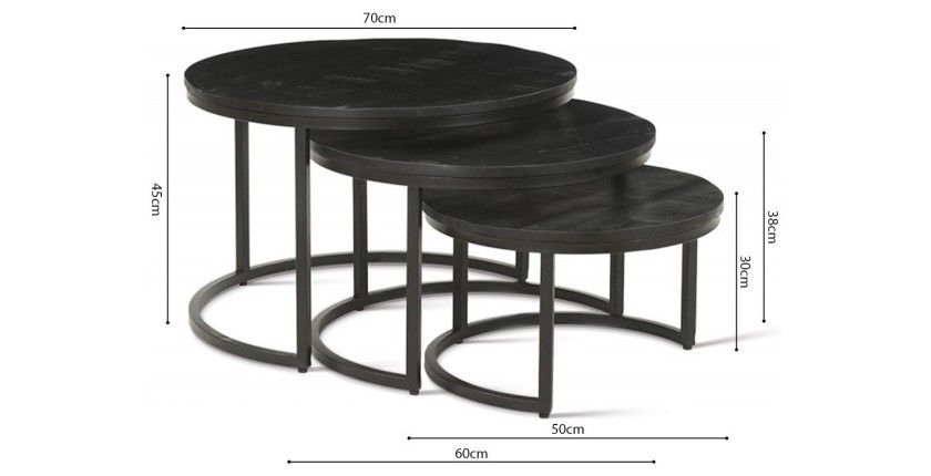 Table basse collection ARNOLD noir.