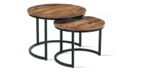 Table basse collection GOJI marron-bois.