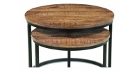 Table basse collection GOJI marron-bois.