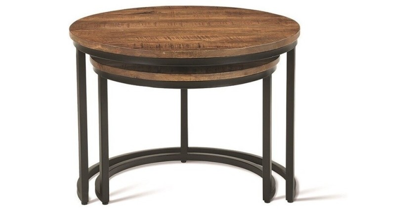 Table basse collection GOJI marron-bois.