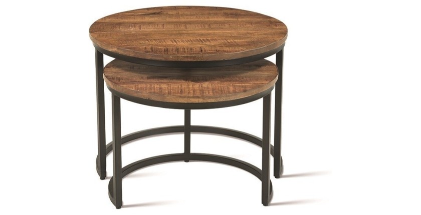 Table basse collection GOJI marron-bois.