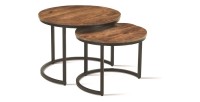 Table basse collection GOJI marron-bois.