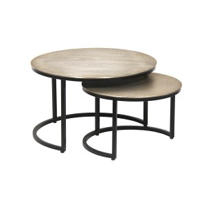 Table basse collection IMARA argent vieilli.