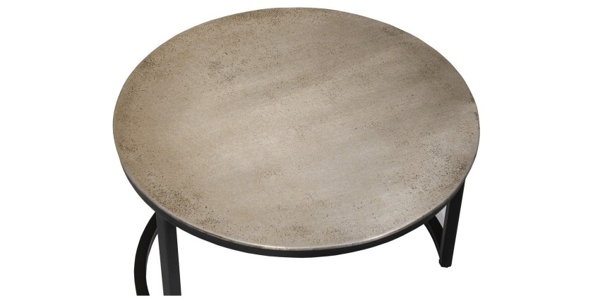 Table basse collection IMARA argent vieilli.