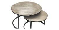 Table basse collection IMARA argent vieilli.