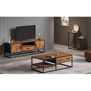 Table basse collection MADEIRO marron-bois.