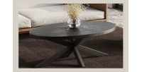 Table basse ovale collection MADEIRO noir.