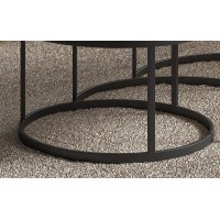 Table basse gigogne ronde noir collection LENOX. Meuble style industriel