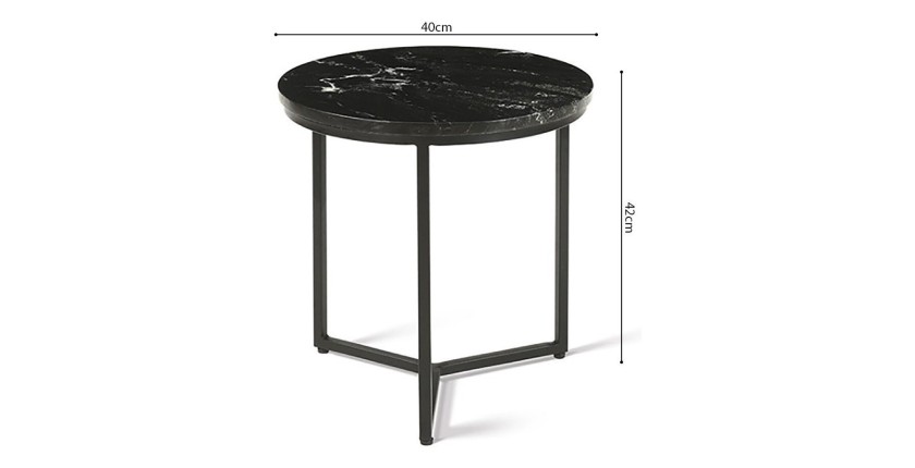 Table d'appoint JOURNA marbre noir