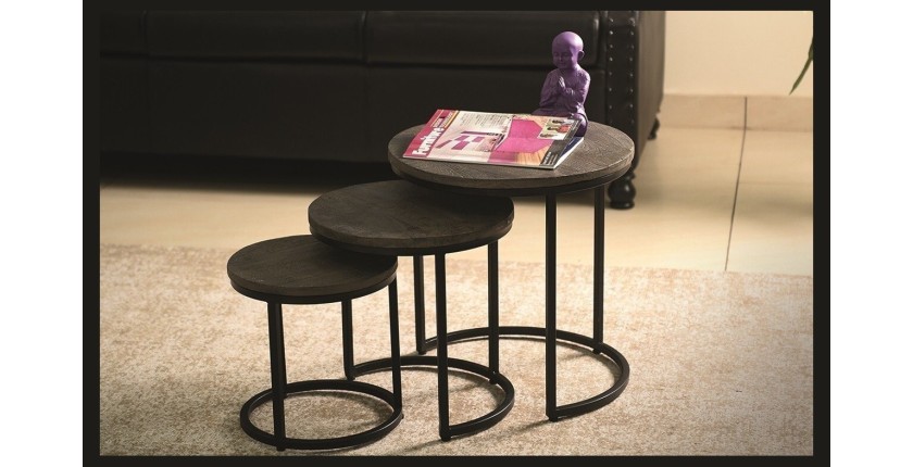 Table basse collection PLATO gris.