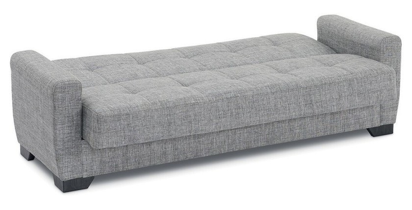 Canapé 4 places convertible gris clair ZEN, couchage 190x120 cm