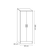 Armoire de rangement, collection STAN, 2 portes, coloris gris,  idéal pour votre entrée, salle de bain ou buanderie.