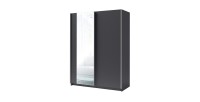 Armoire, garde robe 180cm coloris gris graphite collection GOZU. Deux portes coulissantes. Dressing complet avec miroir.