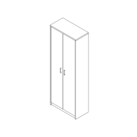 Armoire grand model, collection SPACI, 2 portes, 72x194 cm, coloris blanc