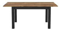 Table extensible jusqu'à 175cm pour salle à manger Collection DARWIN. Plateau effet épicéa. Pieds noirs