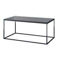 Table basse design collection ZANTE. Couleur noir et gris brillant.