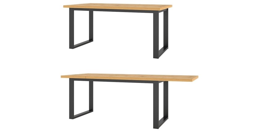 Table extensible 10 personnes pour salle à manger collection MILO coloris chêne.