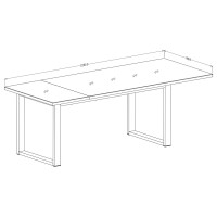 Table extensible 10 personnes pour salle à manger collection MILO coloris chêne foncé.