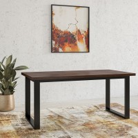 Table extensible 10 personnes pour salle à manger collection MILO coloris chêne foncé.