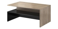 Table basse design collection RAMOS coloris chêne et noir.