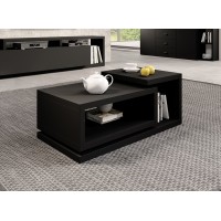 Table basse design collection BERGAME. Coloris noir super mat Style design