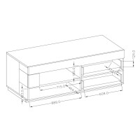 Meuble TV 160cm collection KILES. Coloris blanc et chêne. Style design. LED intégrée