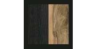 Vaisselier design 2 portes pour salon couleur noyer et noir effet bois. collection SANTIAGO.