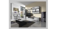 Composition de 6 meubles design pour salon coloris gris effet béton collection CONNOR