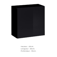Armoire suspendue coloris noir 60x60cm pour salon collection SWITCH.