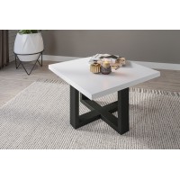 Table basse design forme carrée collection COXI Couleur noir et blanc.