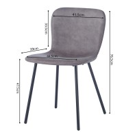 Chaise cuir PU pour salle à manger coloris taupe. Collection ALCAN