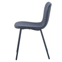 Chaise cuir PU pour salle à manger coloris gris foncé. Collection ALCAN