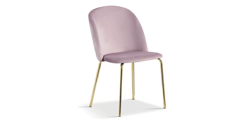 Chaise en velours rose pour salle à manger. Collection NOUMEA