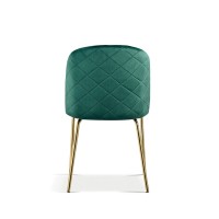 Chaise en velours vert pour salle à manger. Collection NOUMEA
