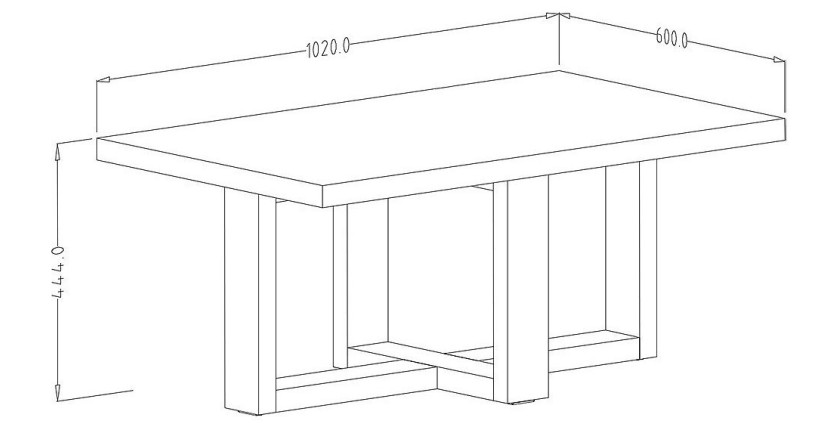 Table basse design rectangulaire collection COXI Coloris chêne Wotan