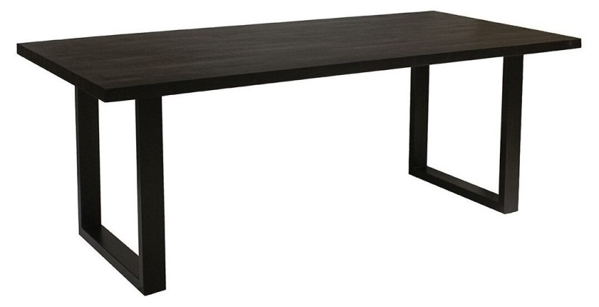 Table à manger design bois massif NIKO - Table rectangulaire noir 180x90