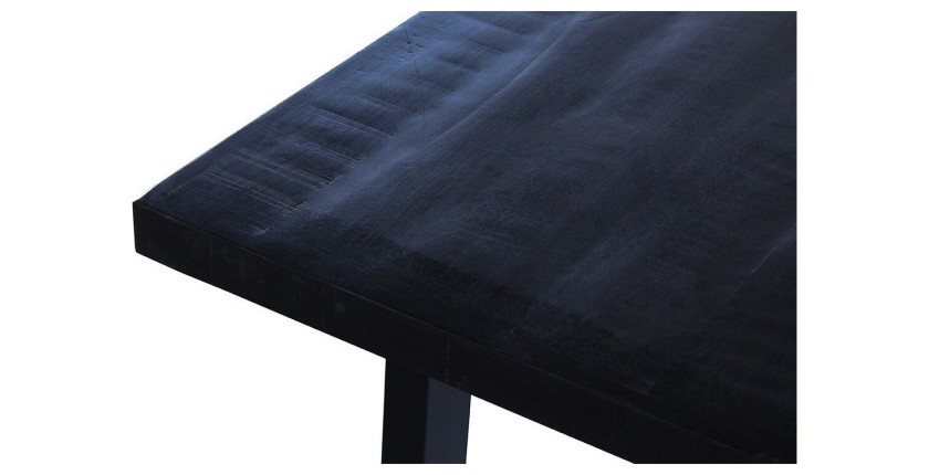 Table à manger design bois massif NIKO - Table rectangulaire noir 180x90