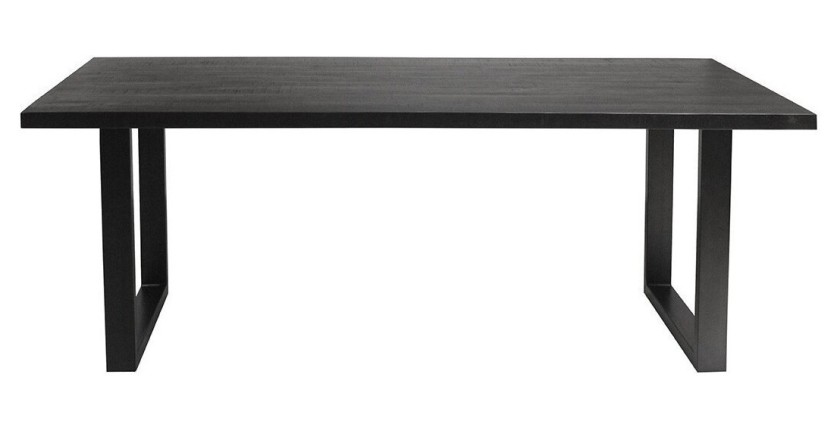 Table à manger design bois massif NIKO - Table rectangulaire noir 200x100