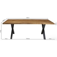 Table à manger design bois massif GOYA - Table pied design 200x100