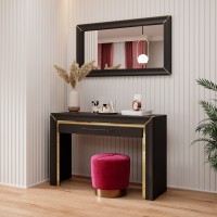 Grand miroir noir et doré collection DOHA. Accessoire idéal pour votre chambre ou salle à manger