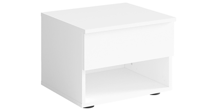 Chevets, collection NOFI. Lot de deux tables de nuit coloris blanc