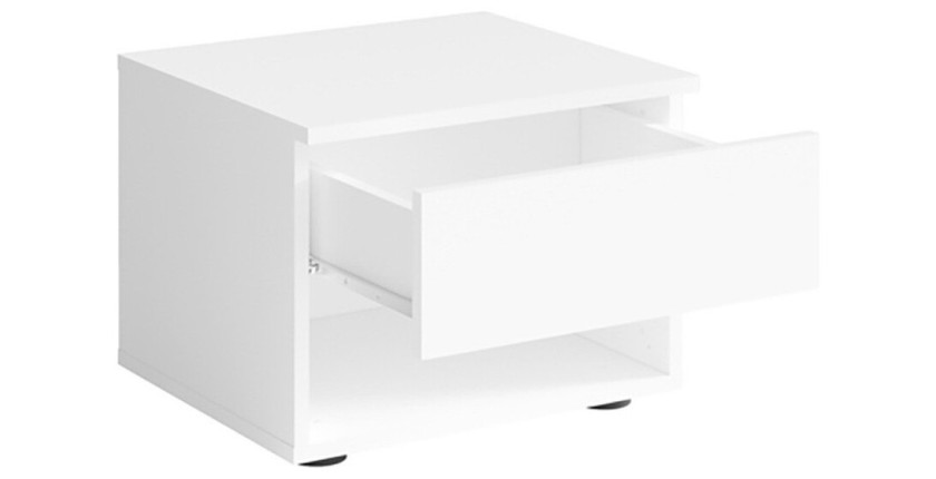 Chevets, collection NOFI. Lot de deux tables de nuit coloris blanc