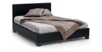 Lit double design coloris noir pour adulte collection ROMA, 140x200 cm, sommier inclus