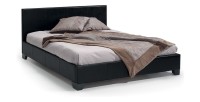 Lit double design coloris noir pour adulte collection ROMA, 160x200 cm, sommier inclus