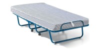 Lit pliant à roulettes en métal 80x190cm NAZARE, sommier et matelas inclus