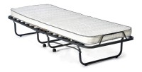 Lit pliant à roulettes en métal 90x200cm NAZARE, sommier et matelas inclus