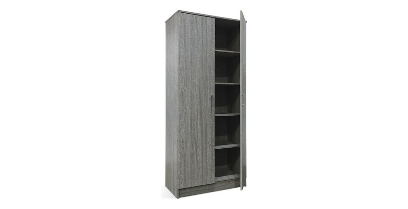 Armoire de rangement REY 80cm, idéal pour votre entrée, votre buanderie ou encore votre salle de bain.